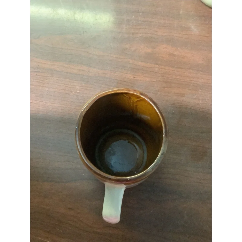 Six Flags Vintage Coffee Mug 1970’s Tea Cup Brown Glaze 4”